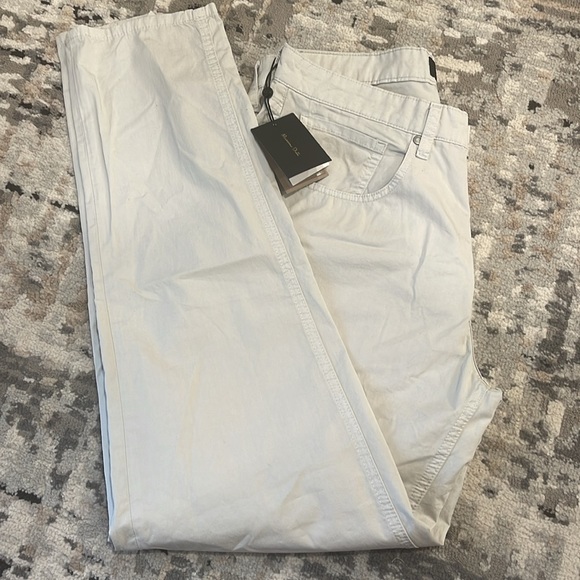 Massimo Dutti TAPERED FIT %100 Algodon Cotton TROUSERS Size 30 light gray - Picture 6 of 7